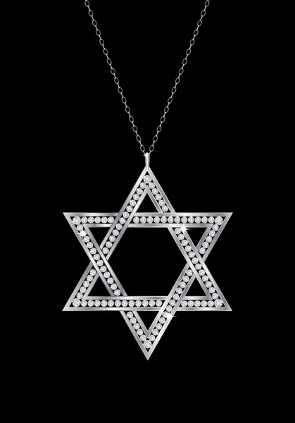 Star of David diamond necklace. — Stock Vector