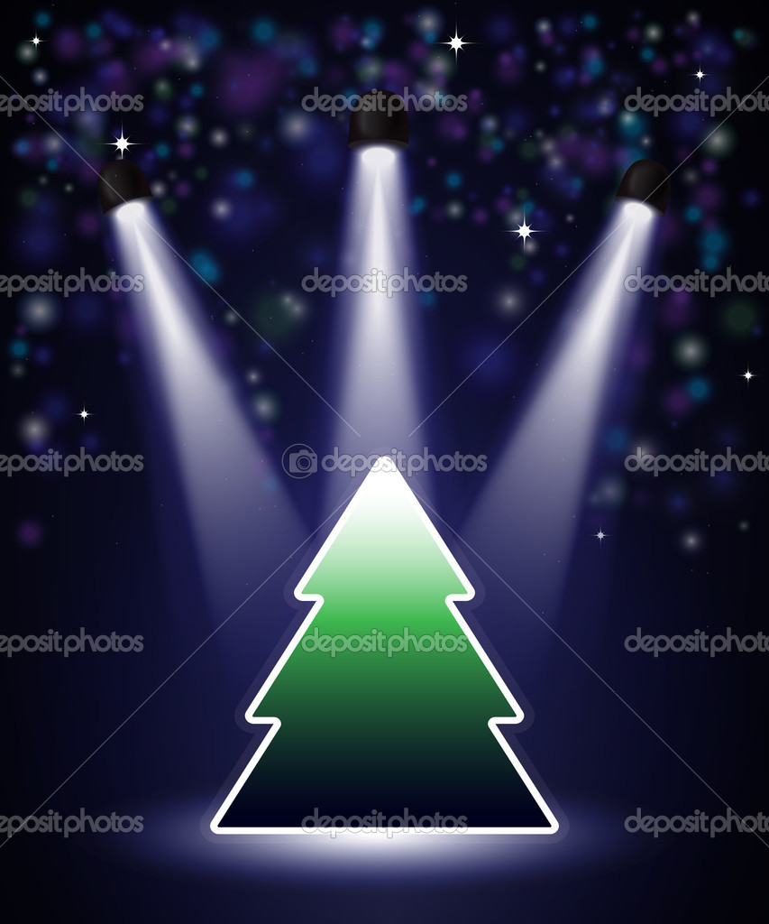 Spotlight Christmas tree Stock Vector by ©rixipix 14858109
