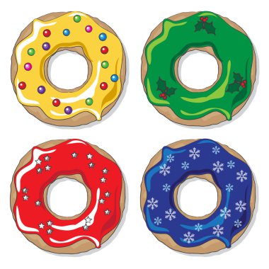 Christmas donuts clipart