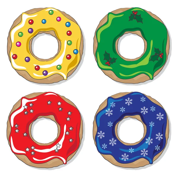 Christmas donuts — Stock Vector