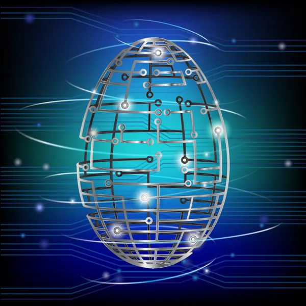 Circuit board egg — Stock Vector