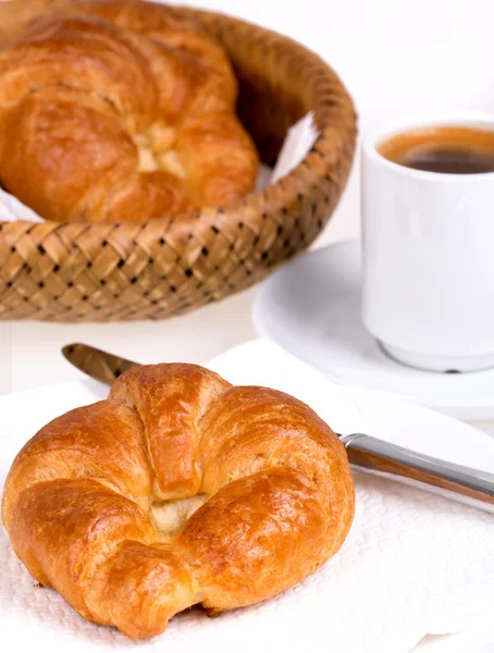 Coffee and croissant — Stock Photo, Image