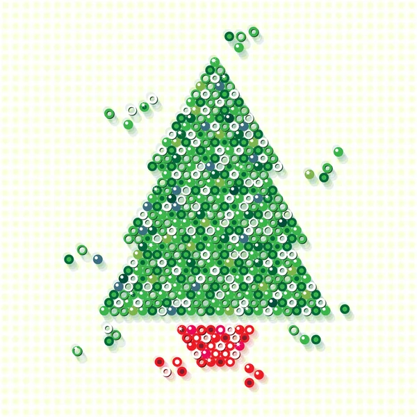 Árbol de Navidad con cuentas — Vector de stock