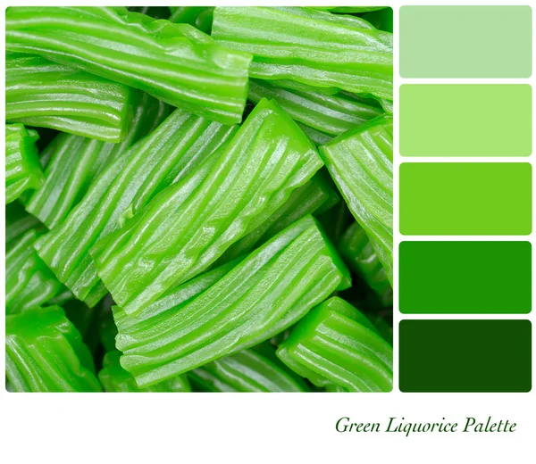 Palety zielony liqurice — Zdjęcie stockowe