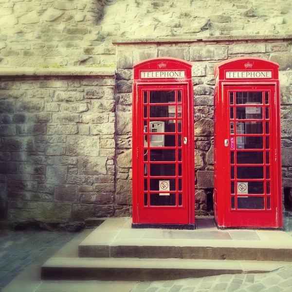 Britsh red phone boxes retro — Stock Photo, Image