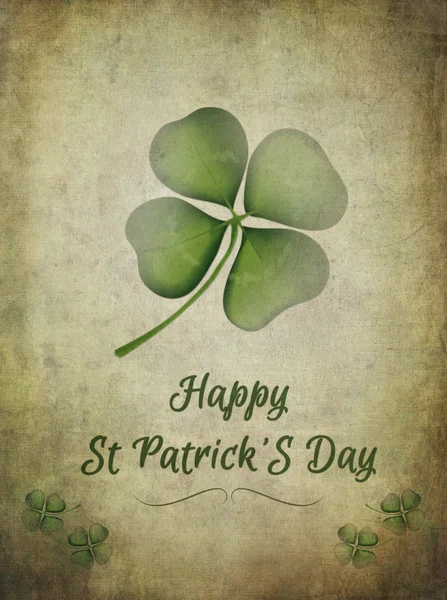St Patrick\'s day greeting,  with graffiti style shamrock over old grunge background. This is not actual graffiti but is created in software to replicate.