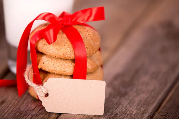 Melk en koekjes — Stockfoto