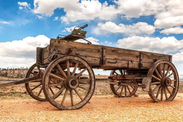 Старомодный Конный Фургон Пионерский Стиль Винтажные Американские Багги Используемые Диком — стоковое фото