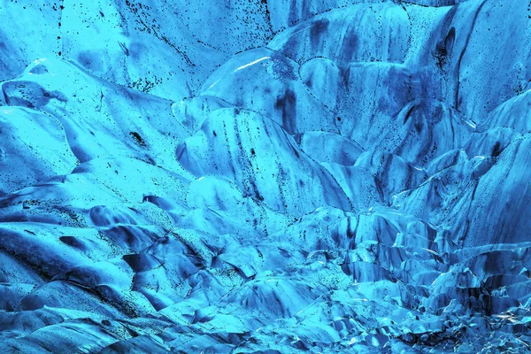 Détail Glace Bleue Glaciaire Dans Une Grotte Glace Glacier Vatnajokull — Photo