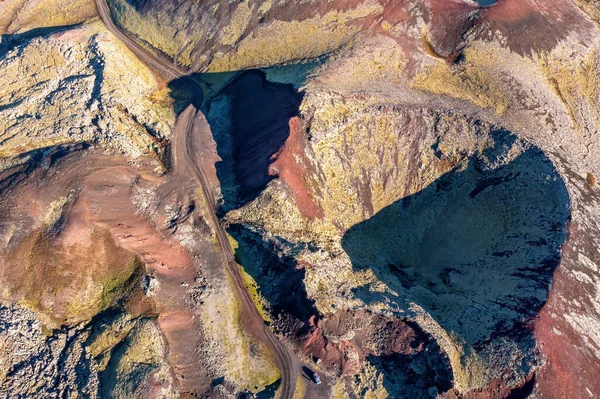 Cráter Del Volcán Extinguido Los Campos Lava Región Berserkjahraun Península — Foto de Stock