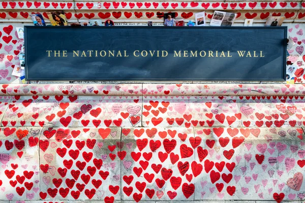 Londra Ngiltere Mart 2022 National Covid Memorial Wall Southbank Detayları — Stok fotoğraf