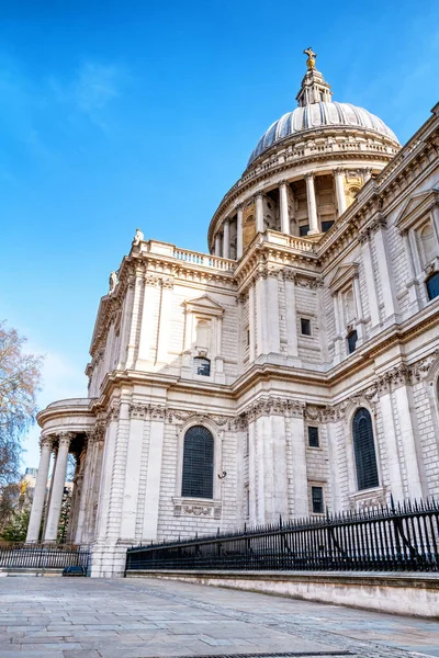 Dome Exterior View Pauls Cathedral London Clear Day Blue Sky — Stock Photo, Image