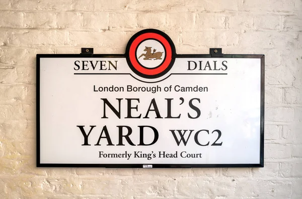 London April 2022 Sign Neals Yard Covent Garden Paint Brick — 스톡 사진