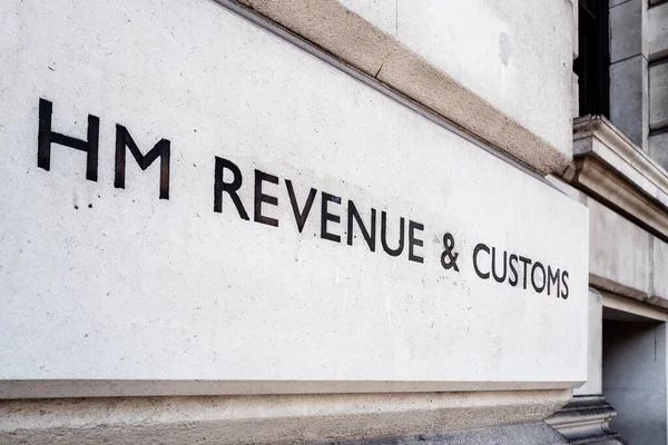 London April 2022 Iconic Sign Revenue Customs Building Westminster Centre — Fotografia de Stock