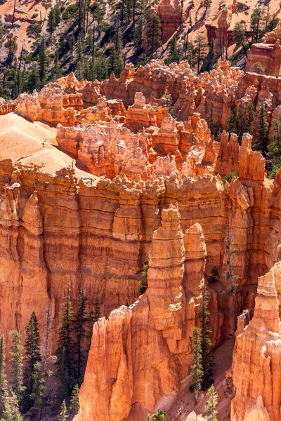 Gros Plan Des Hoodoos Formations Rocheuses Uniques Naturelles Grès Parc — Photo