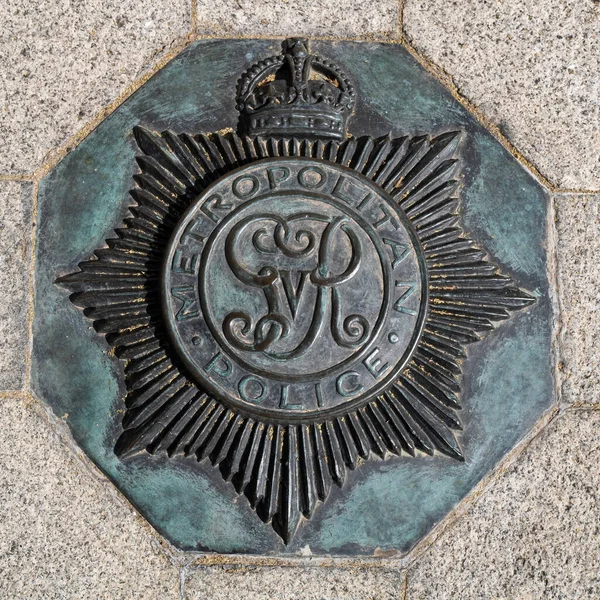 Londres Reino Unido Abril 2022 Emblema Corona Para Servicio Policía — Foto de Stock