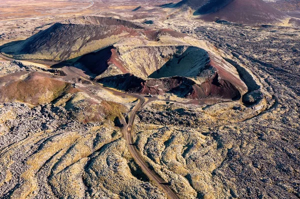 Вымерший Вулканический Кратер Лавовые Поля Региона Берсеркьяхраун Полуостров Снайфельснес Исландия — стоковое фото