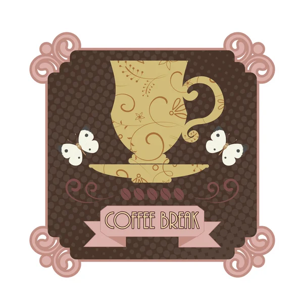 Kaffe badge — Stock vektor