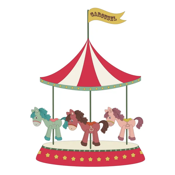 Desenhos animados alegre-go-round — Vetor de Stock