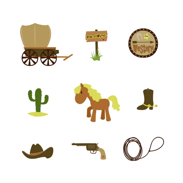 Cowboy set — Stockvector