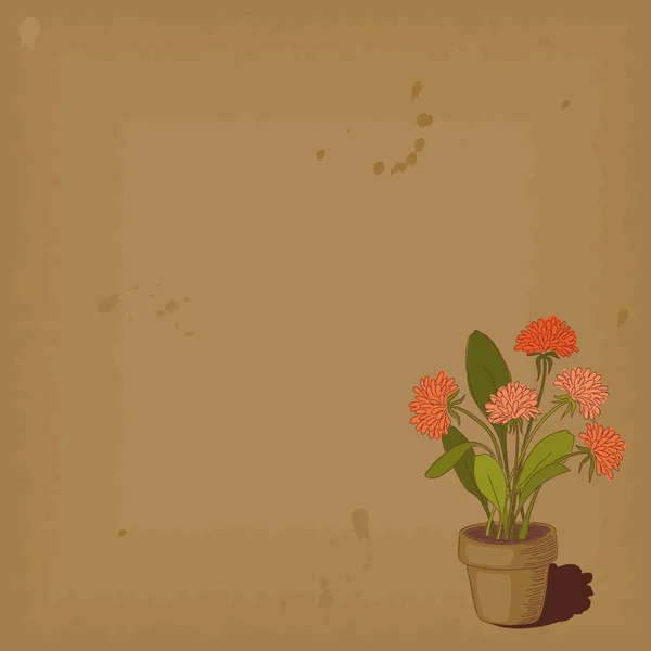 Antika arka plan üzerinde çizilmiş Çiçekler teslim — Stok Vektör