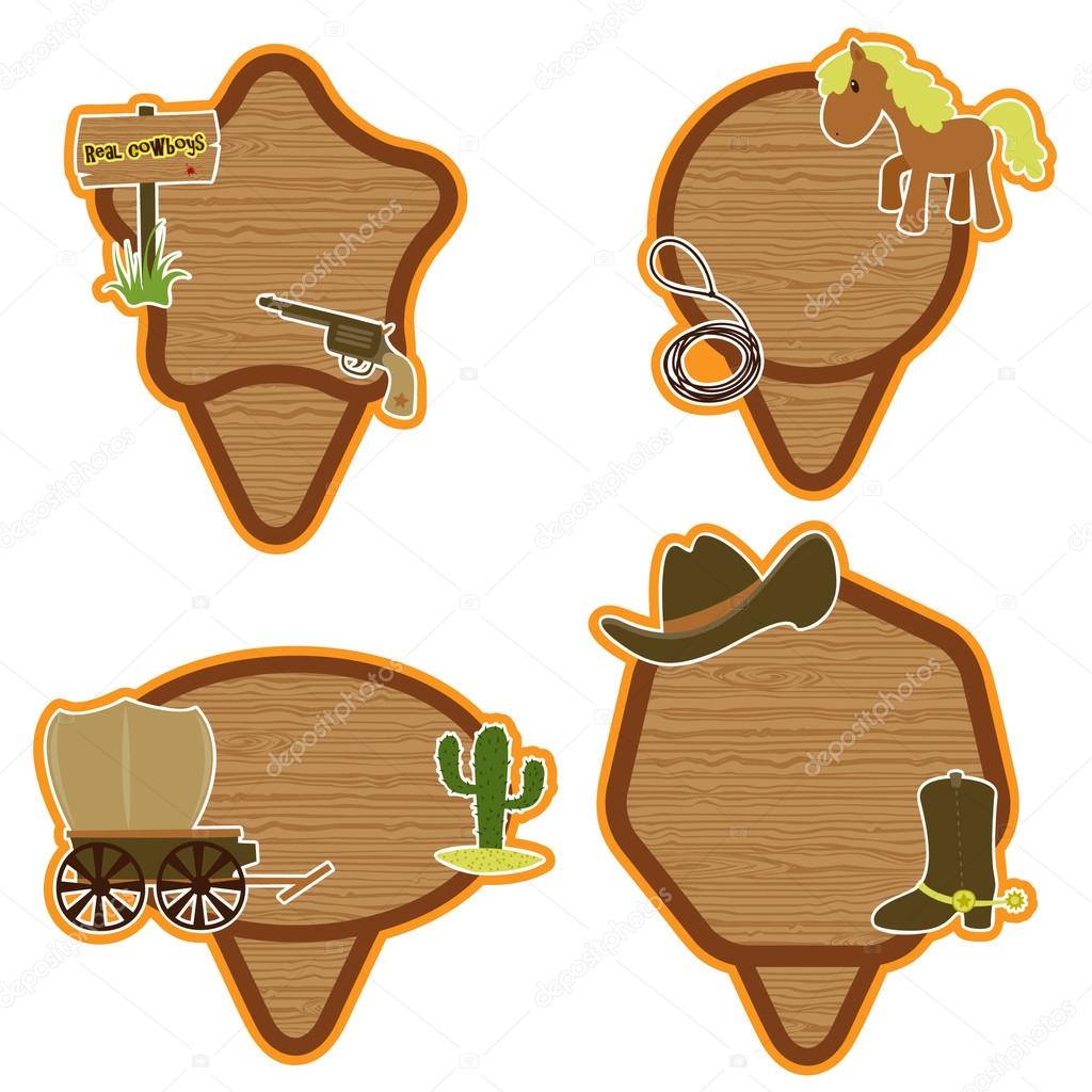 Cowboy stickers set