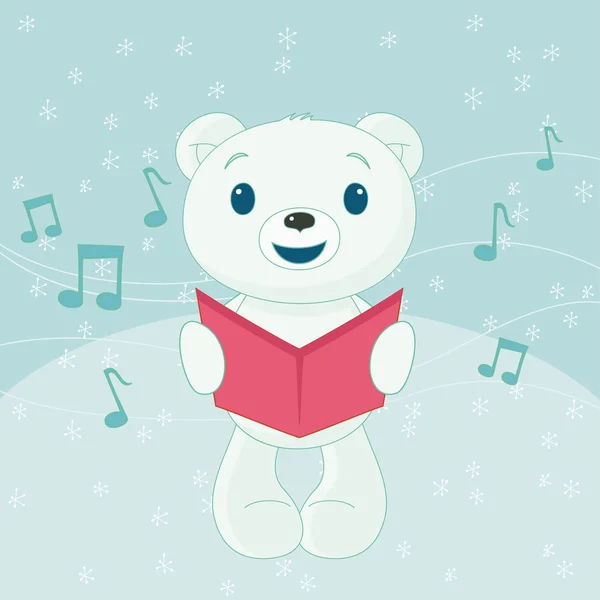 圣诞 caroler 北极熊 — 图库矢量图片