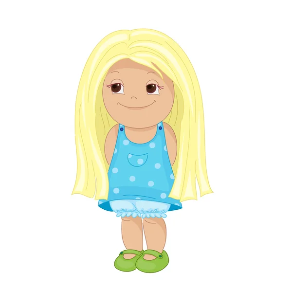 Cute blond toddler girl — Stock Vector