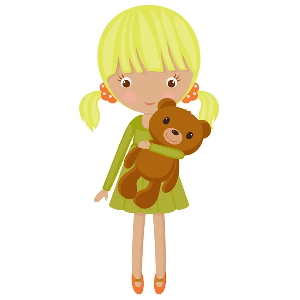 Niña rubia — Vector de stock