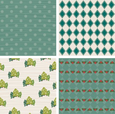 Retro Noel duvar kağıdı desen tasarım.