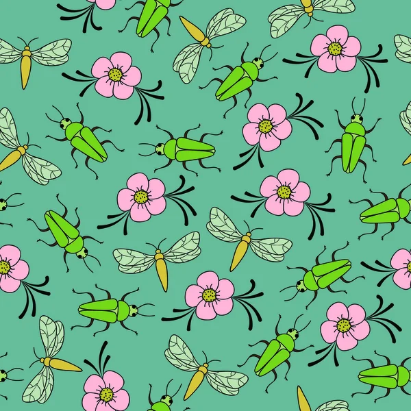 Fondo de pantalla sin costuras primavera floral — Vector de stock