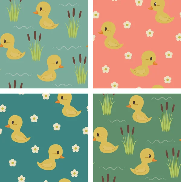 Seamless ducks wallpapers — Stock Vector