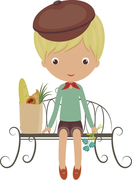 French boy — Stock Vector