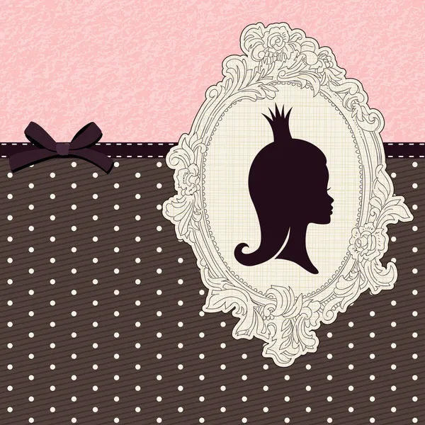 Carte princesse rétro — Image vectorielle
