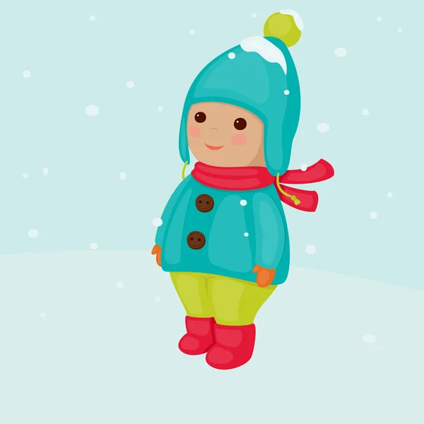 Παιδί κατά τη διάρκεια του χειμώνα — Διανυσματικό Αρχείο