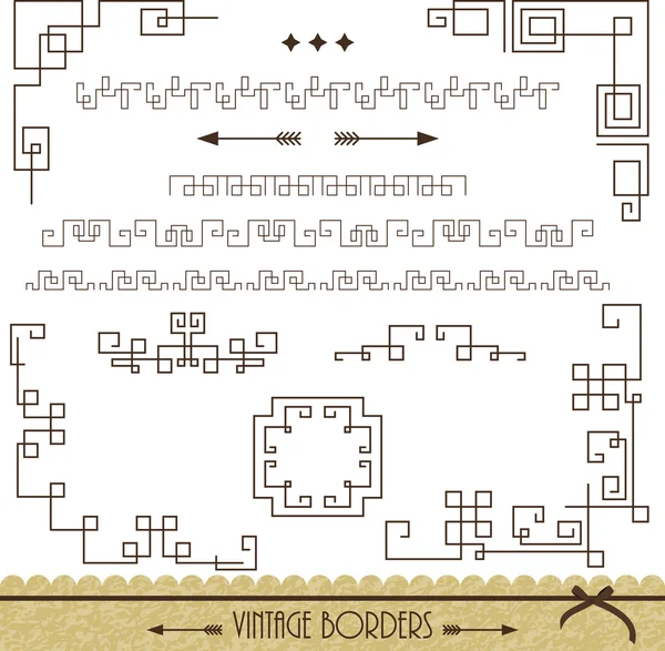 Kalligrafie antieke randen en scheidingslijnen — Stockvector