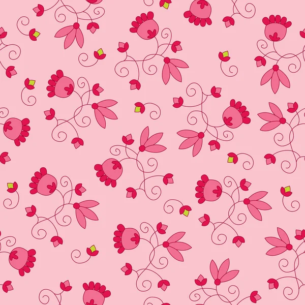 Fondo floral sin costura rosa — Archivo Imágenes Vectoriales