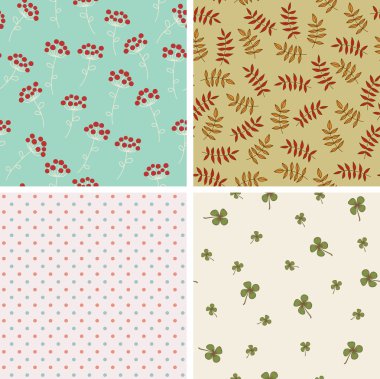 kesintisiz dört duvar kağıtları. çizilmiş desen el