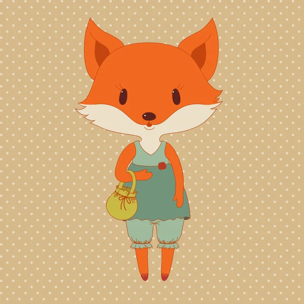 Retro fashion fox — Stock Vector