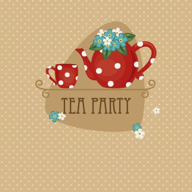 çay partisi davetiyesi ve kart tasarımı