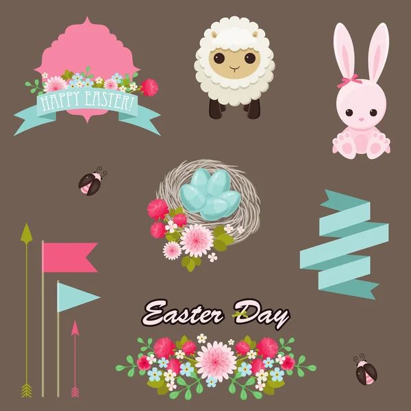 Easter design elements vector collection. — Stock Vector