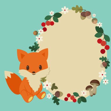 Şirin Bebek fox ile orman çocukça çerçeve