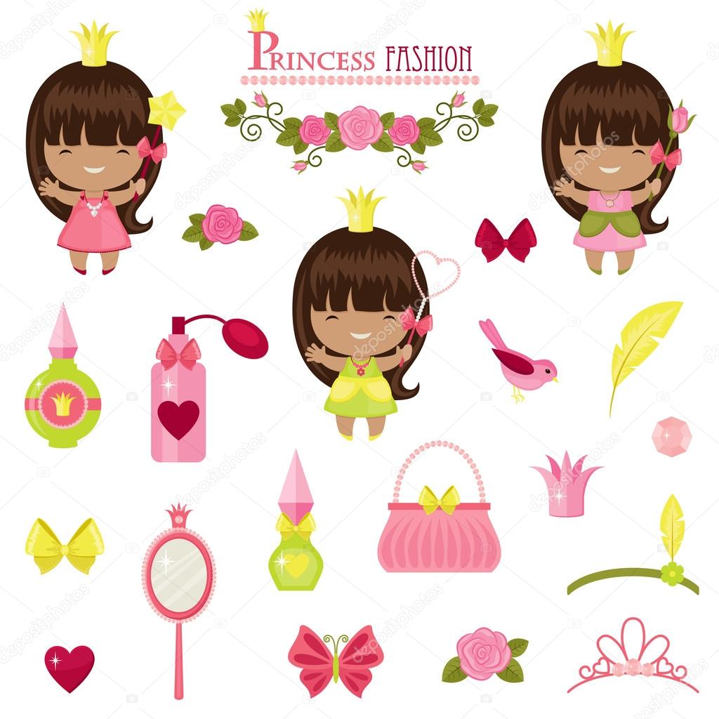 Three little princesses and fashion accessories.