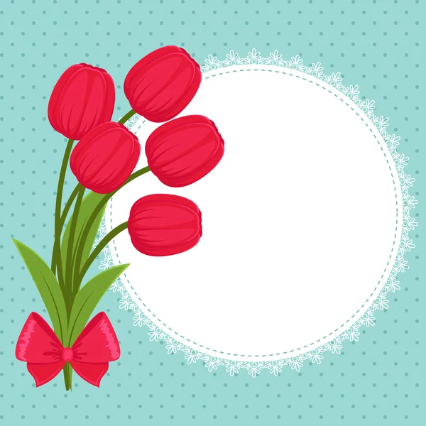 Carte de vœux florale festive avec tulipes — Image vectorielle