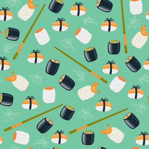 Sushi sin costuras fondo de pantalla — Vector de stock