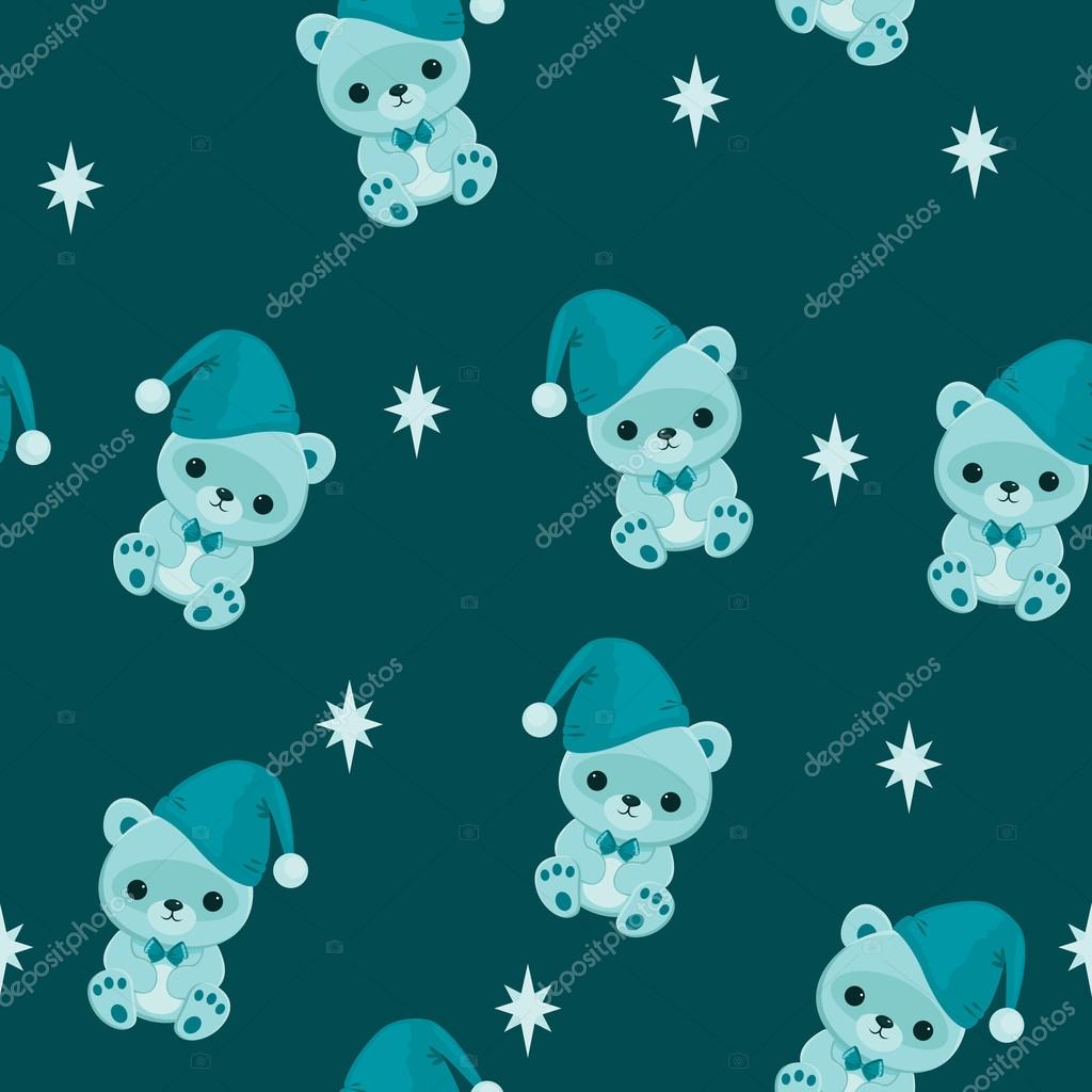 Blue seamless wallpaper with teddy bear. Bed time Stock Vector Image by ©Natalie-art #50633789 Blue seamless wallpaper with teddy bear. Bed time Stock Vector Image by ©Natalie-art #50633789