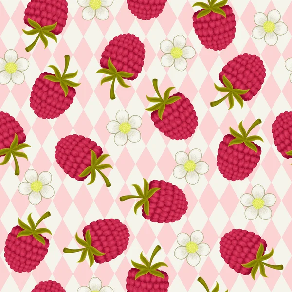 Raspberry pink seamless wallpaper — Stock Vector