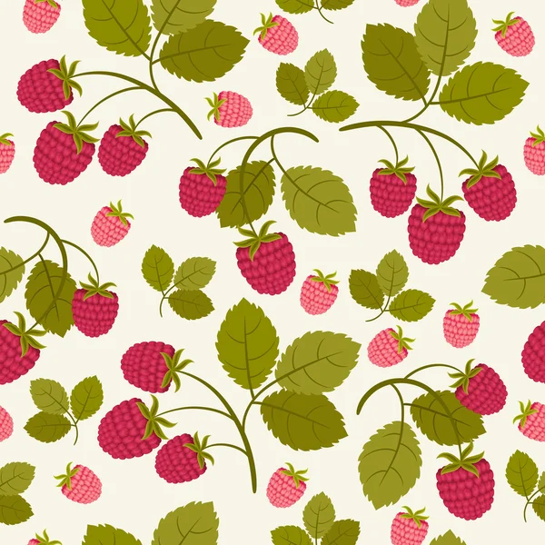 Raspberry seamless wallpaper — Stock Vector