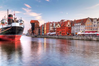 Old town of Gdansk at Motlawa river clipart