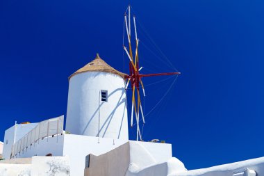 Windmill santorini Adası'nda oia Köyü